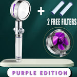 Shower Head Water Saving Flow 360 Degrees Rotating With Small Fan ABS Rain High Pressure Spray Nozzle Bathroom Accessories