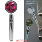 Shower Head Water Saving Flow 360 Degrees Rotating With Small Fan ABS Rain High Pressure Spray Nozzle Bathroom Accessories