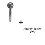 Propeller Driven Shower Head With Stop Button And Cotton Filter Turbocharged High Pressure Handheld Shower Nozzle